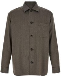 Brioni - Mélange-Effect Long-Sleeve Shirt - Lyst