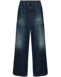 Valentino Garavani - Elasticated-waist Wide-leg Jeans - Lyst