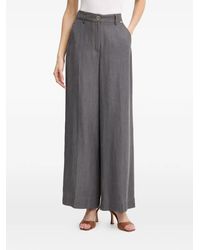 Fracomina - Contrast-Stitch Wide-Leg Palazzo Pants - Lyst