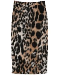 N°21 - Rock Leopard Print Pencil Skirt - Lyst