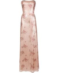 Marchesa Bridesmaid Floral-printed Sequin Gown - Pink