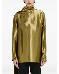 Ferragamo - Liquid Lamé Blouse - Lyst