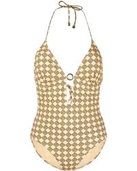 Tory Burch - All-over Monogram-print Swimsuit - Lyst
