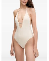 Benetton - Halterneck Plunge Swimsuit - Lyst