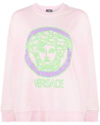 Versace - Medusa Logo-appliqué Cotton Sweatshirt - Lyst