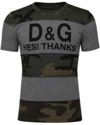 Dolce & Gabbana - Camouflage-Print T-Shirt - Lyst