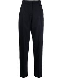 Emporio Armani - High-waisted Virgin Wool-blend Trousers - Lyst