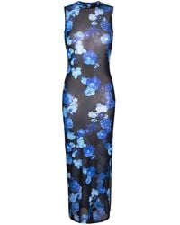 Coperni - Floral-print Mesh Maxi Dress - Lyst