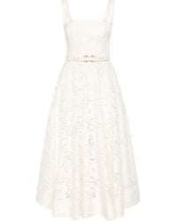 Rebecca Vallance - Ginger Midi-Jurk Met Afwerking Van Kant - Lyst