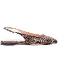 Gianvito Rossi - Square-Toe Leather Ballerina Shoes - Lyst