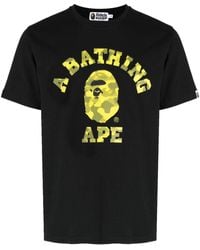 A Bathing Ape - T-shirt Met Camouflageprint - Lyst