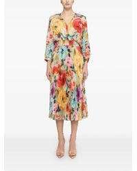 Nissa - Pleated Printed Midi Dress - Lyst
