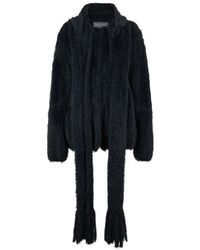 Alberta Ferretti - Scarf-Detail Brushed-Finish Cardigan - Lyst