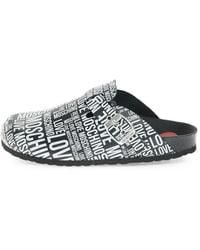 Moschino - Logo-Print Buckle Sandals - Lyst