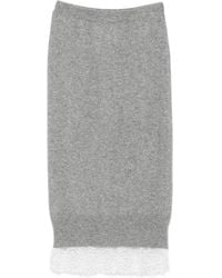 Ermanno Scervino - Lace-Trim Knitted Midi Skirt - Lyst