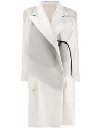 Sacai Flared Oversized Coat - White