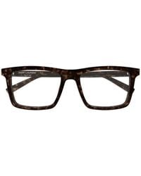Saint Laurent - Tortoiseshell-Effect Rectangle-Frame Glasses - Lyst