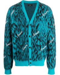 Amiri - Logo-print Knitted Cardigan - Lyst