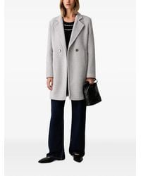 Fracomina - Manteau Croisé À Revers Crantés - Lyst