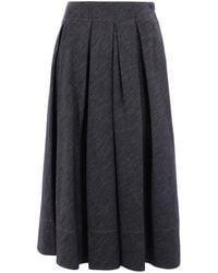 Brunello Cucinelli - プリーツ デニムスカート - Lyst
