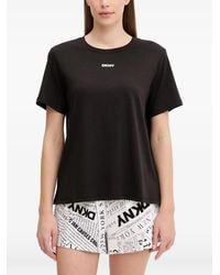 DKNY - Logo-Print Newspaper-Pattern Pajamas - Lyst