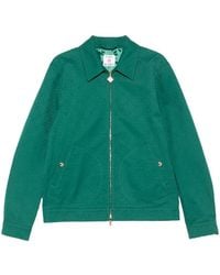 CASABLANCA - Monogram-Jacquard Zip-Front Overshirt - Lyst