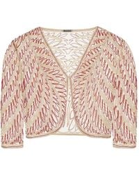 Bode - Rita Embellished Mesh Cardigan - Lyst