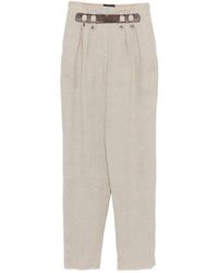 Emporio Armani - Belt-Fastening Trousers - Lyst