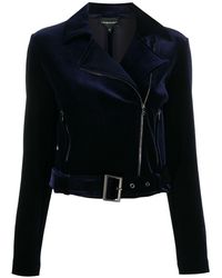 Emporio Armani Fluwelen Bikerjack - Blauw