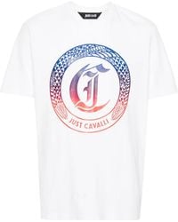Just Cavalli - Logo-Print Cotton T-Shirt - Lyst