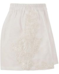 Maurizio Mykonos - Embroidered Elasticated-Waist Shorts - Lyst