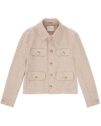Circolo 1901 - Button-Pockets Linen Cropped Jacket - Lyst