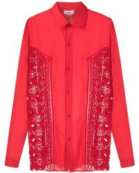 Amir Slama - Crochet-Panel Long-Sleeved Shirt - Lyst