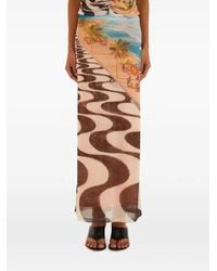 FARM Rio - Copacabana Graphic-Print Mesh Maxi Skirt - Lyst