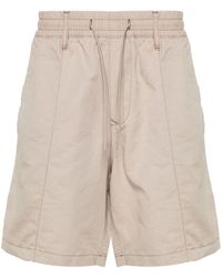 Emporio Armani - Mi-rise Linen Blend Wide-leg Shorts - Lyst