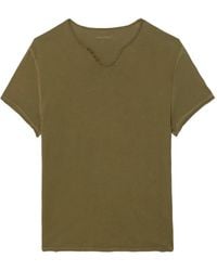 Zadig & Voltaire - Monsatir Button-Detail T-Shirt - Lyst