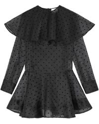 Ganni - Polka Dot Ruffled Mini Dress - Lyst