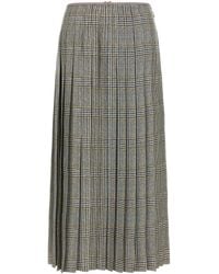 Thom Browne - Gonna Midi Plissettata Con Motivo Pied-De-Poule - Lyst