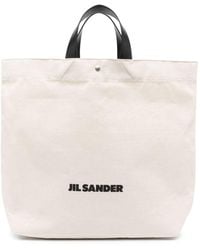 Jil Sander - Logo-print Cotton Tote Bag - Lyst