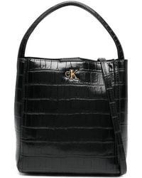 Calvin Klein - Sac Seau À Effet Peau De Crocodile - Lyst