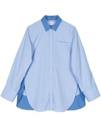 Enfold - Solid-sleeve Cotton-blend Shirt - Lyst