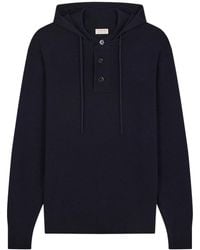 Fursac - Buttoned Knitted Hoodie - Lyst