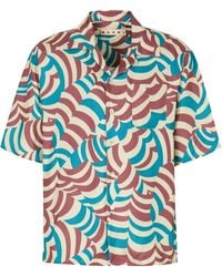 Marni - Camisa Bowling Con Estampado En Contraste - Lyst