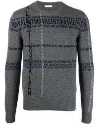Valentino Garavani - Intarsia-knit Logo Cashmere Jumper - Lyst