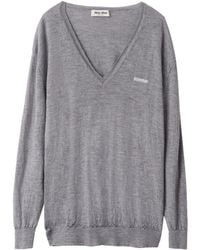 Miu Miu - V-Neck Cashmere Sweater - Lyst