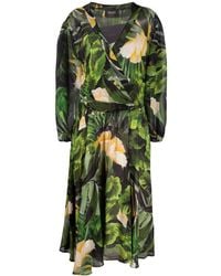 Liu Jo - Tropical-print Midi Dress - Lyst