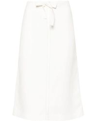 Ferragamo - Midi-Rok Met Trekkoord En Contrasterend Stiksel - Lyst