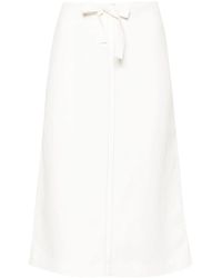 Ferragamo - Gonna Midi Con Cuciture A Contrasto - Lyst