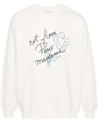Drole de Monsieur - Text-print Cotton Sweatshirt - Lyst