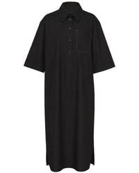 Lee Mathews - Contrast-Stitch Midi Shirt Dress - Lyst